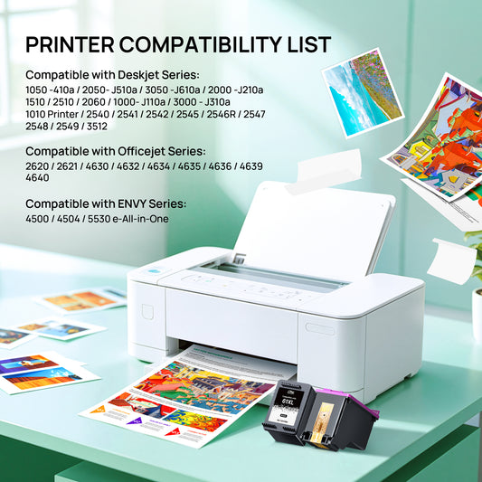 61XL Ink Cartridges Remanufactured for HP Ink 61 XL 61XL Ink Cartridge Combo Pack to Use with Envy 4500 4502 5530 4501 5535 Deskjet 2540 3510 OfficeJet 4630 4635 (1 Black, 1 Tri-Color)
