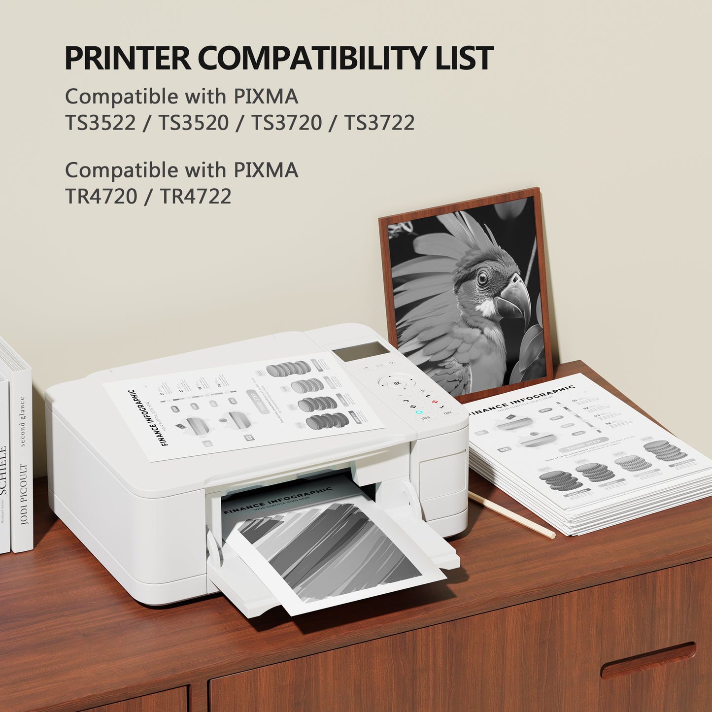 PG-275 275XL Ink Cartridges Compatible for Canon 275XL PG275XL Black for PIXMA TR4720 TS3522 TR4700 TS3722 TS3500 TS3520 Printer(2 Black)