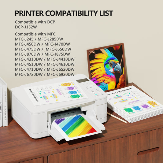 LC103XL Ink Cartridges Compatible for Brother  LC103 LC103XL for MFC-J870DW MFC-J6920DW MFC-J6520DW Printer(5 pack)