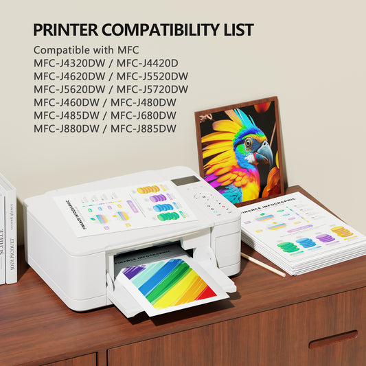 LC203XL Ink Cartridges Compatible for Brother LC203 LC203XL for MFC-J480DW MFC-J880DW MFC-J4420DW MFC-J680DW MFC-J885DW MFC-4320DW(4 Pack)