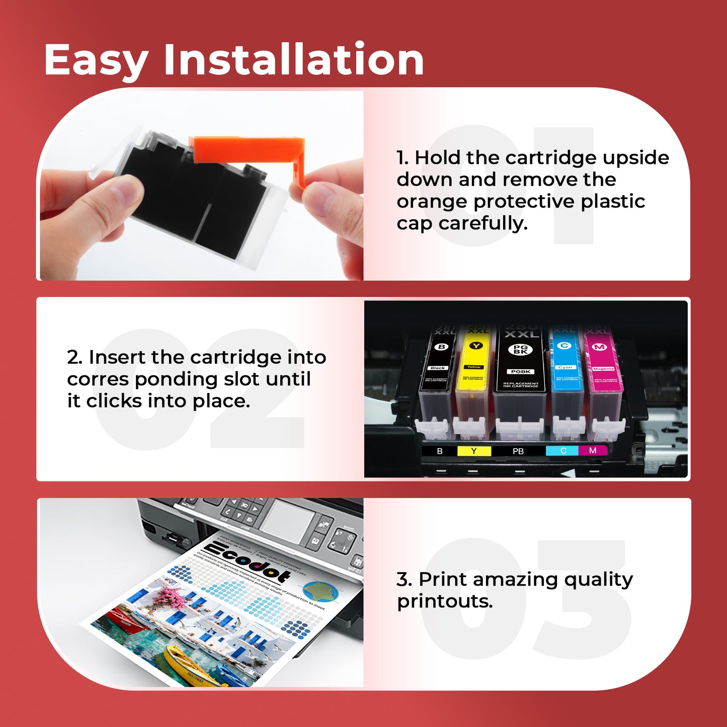 PGI-280XXL CLI-281XXL Ink Cartridges Compatible for Canon 280XXL 281XXL for PIXMA TR8520 TR8620a TR8620 TS702a TS9520 TS9521C Printer (6 Pack)