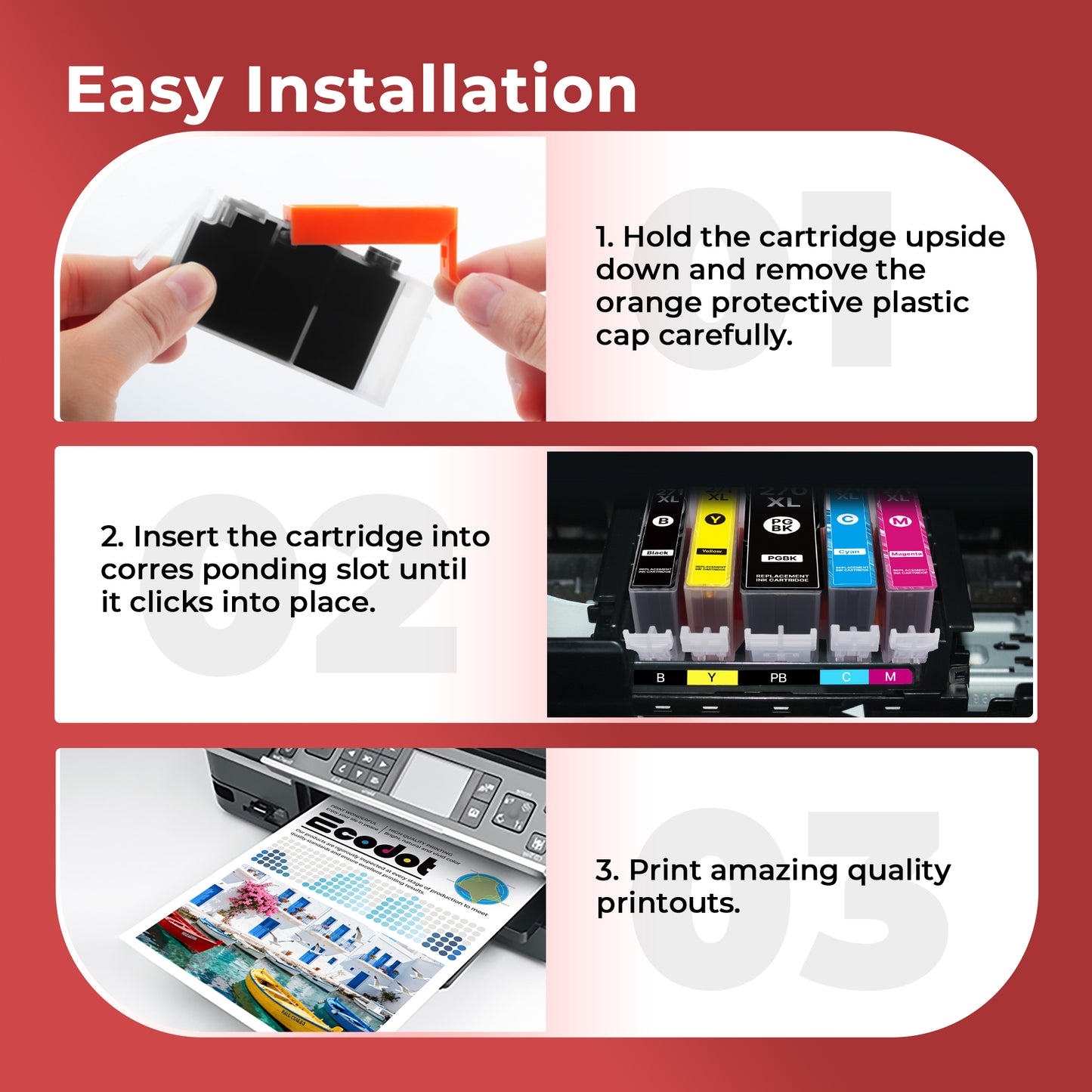 270XL 271XL PGI-270XL CLI-271XL Ink Cartridges Compatible for Canon PGI-270XL CLI-271XL for Canon MG5750 MG5721 MG6820 MG6821 TS5020 TS6020 MG7720 Printer(6 Pack)