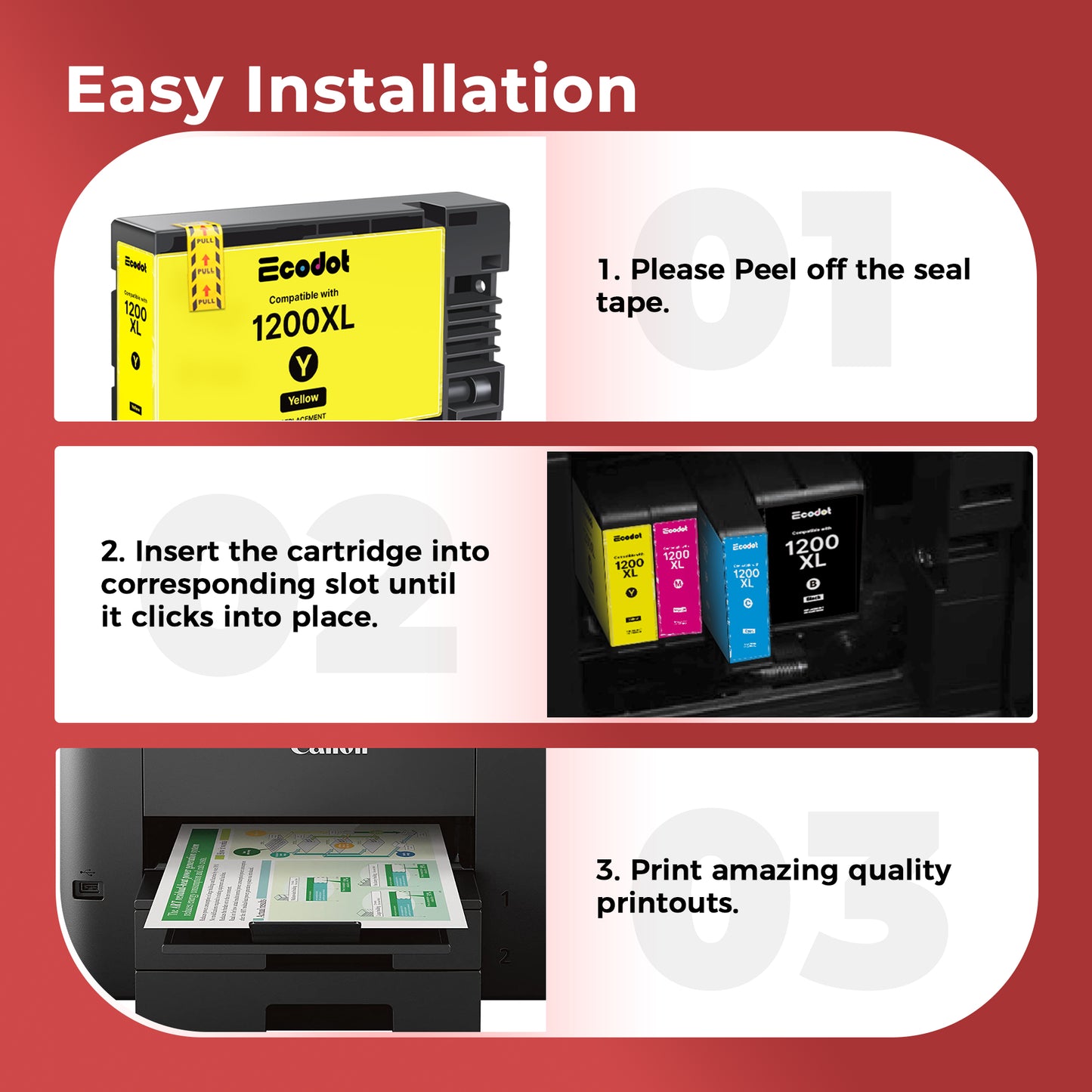 LC3011 LC3013XL Ink Cartridges Compatible for Brother LC3013 LC3013XL LC3011 Work for Brother MFC-J491DW MFC-J497DW MFC-J895DW MFC-J690DW Printer (4 pack)