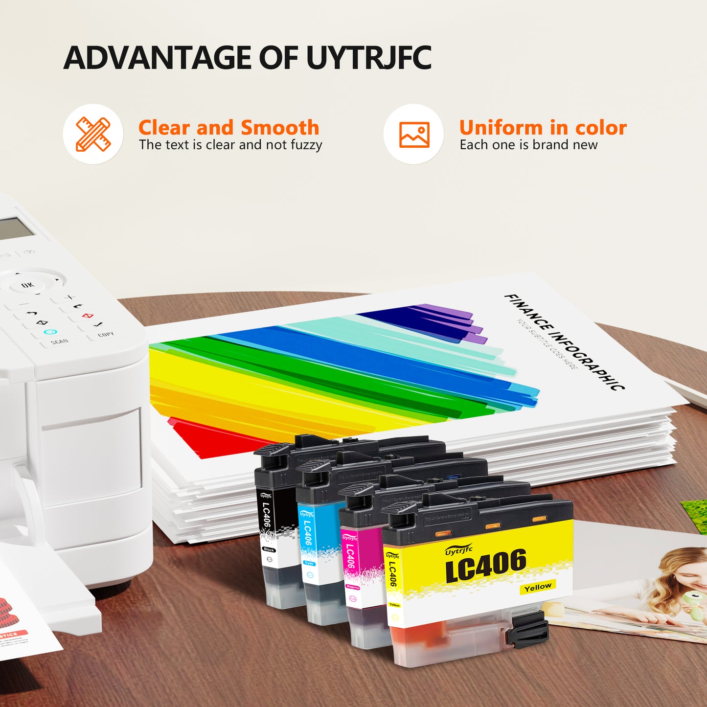 LC406 Ink Cartridges Compatible for Brother LC406XL LC406 for MFC-J4335DW  MFC-J5855DW MFC-J4345DW MFC-J6955DW MFC-J6955DW (4 Pack)