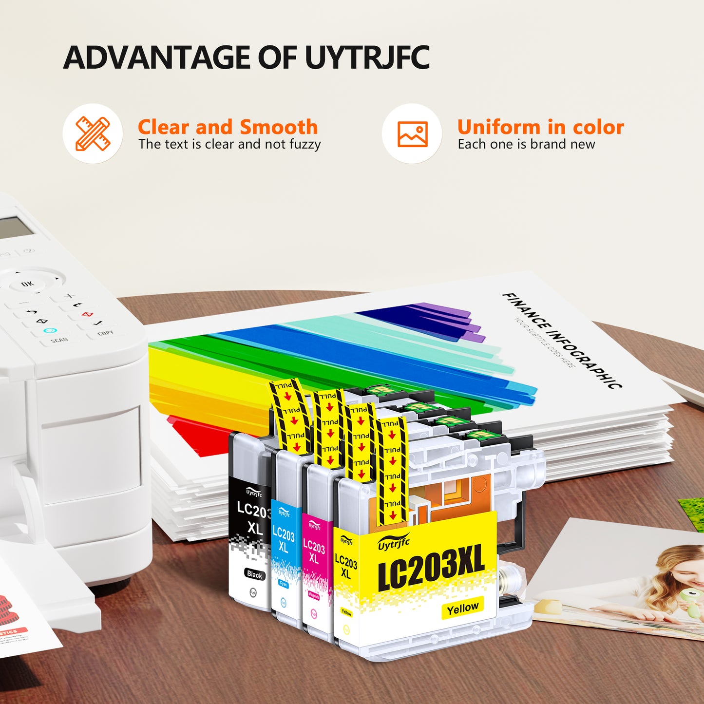 LC203XL Ink Cartridges Compatible for Brother LC203 LC203XL for MFC-J480DW MFC-J880DW MFC-J4420DW MFC-J680DW MFC-J885DW MFC-4320DW(4 Pack)