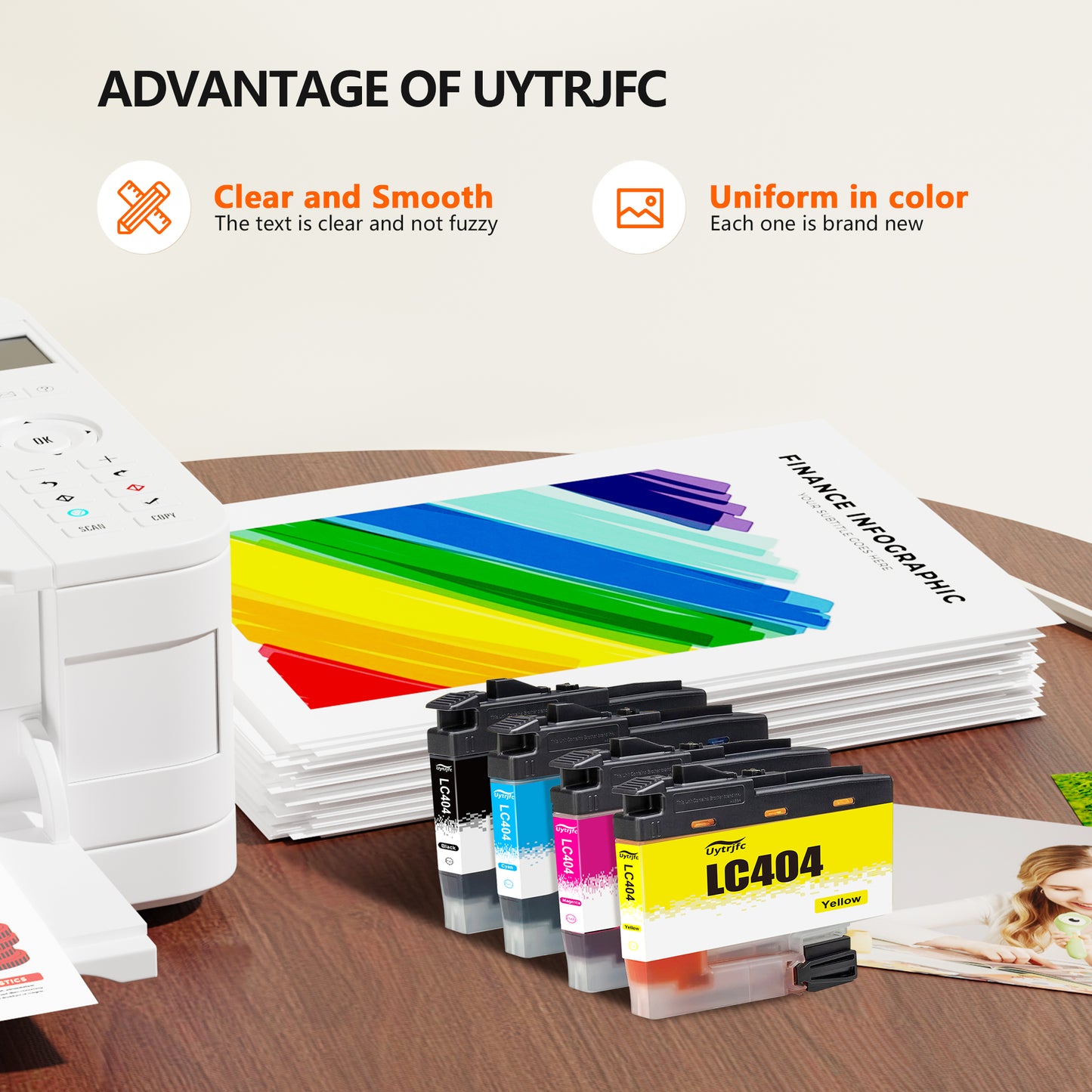 LC404 LC404XL Ink Cartridges Compatible for Brother LC404XL lLC404 for MFC-J1205W MFC-J1215W MFC-J1205W XL Printer (4 Pack)
