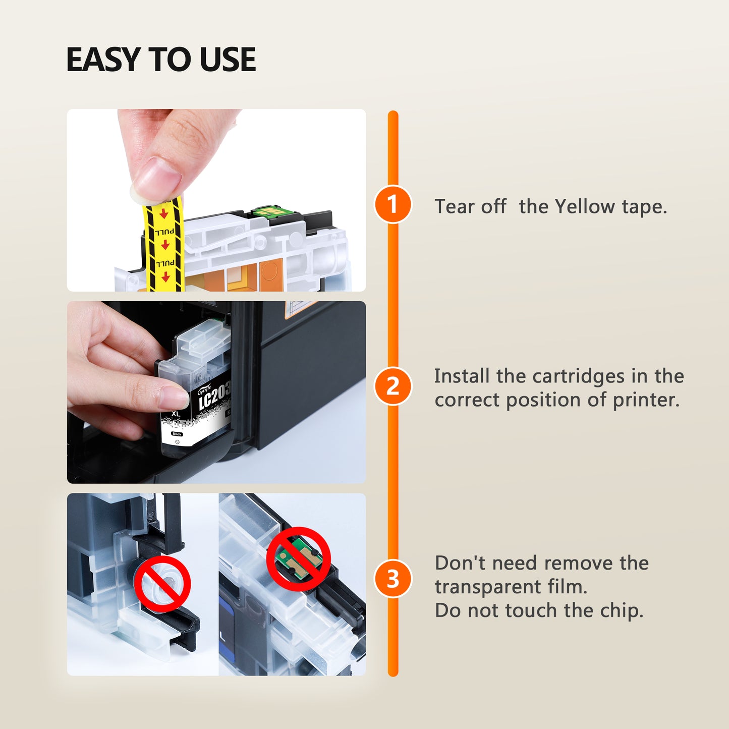 LC203XL Ink Cartridges Compatible for Brother LC203 LC203XL for MFC-J480DW MFC-J880DW MFC-J4420DW MFC-J680DW MFC-J885DW MFC-4320DW(4 Pack)