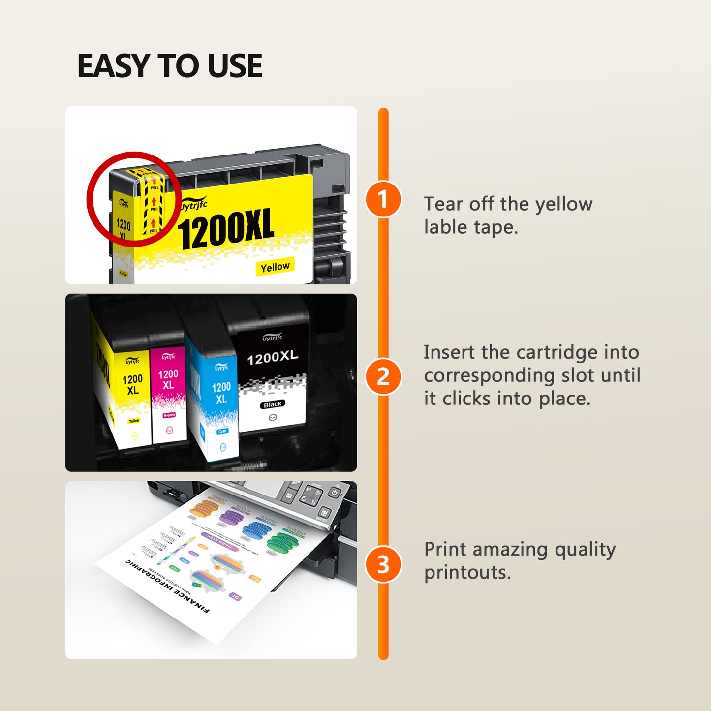 PGI-1200 1200XL Ink Cartridges Compatible for Canon PGI-1200XL 1200 XL for MAXIFY MB2320 MB2020 MB2720 MB2120 MB2050 Printer(5 Pack)