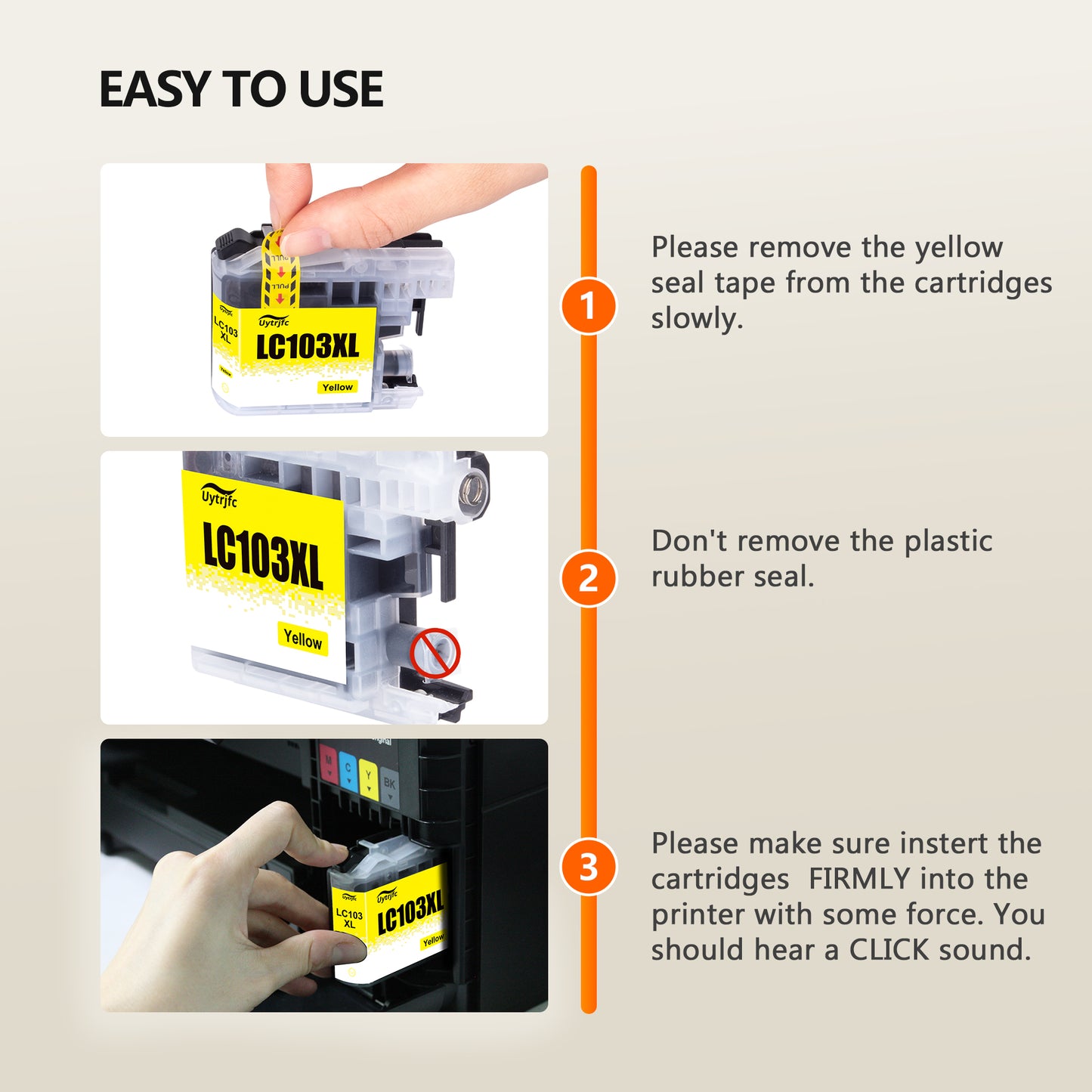 LC103XL Ink Cartridges Compatible for Brother  LC103 LC103XL for MFC-J870DW MFC-J6920DW MFC-J6520DW Printer(5 pack)