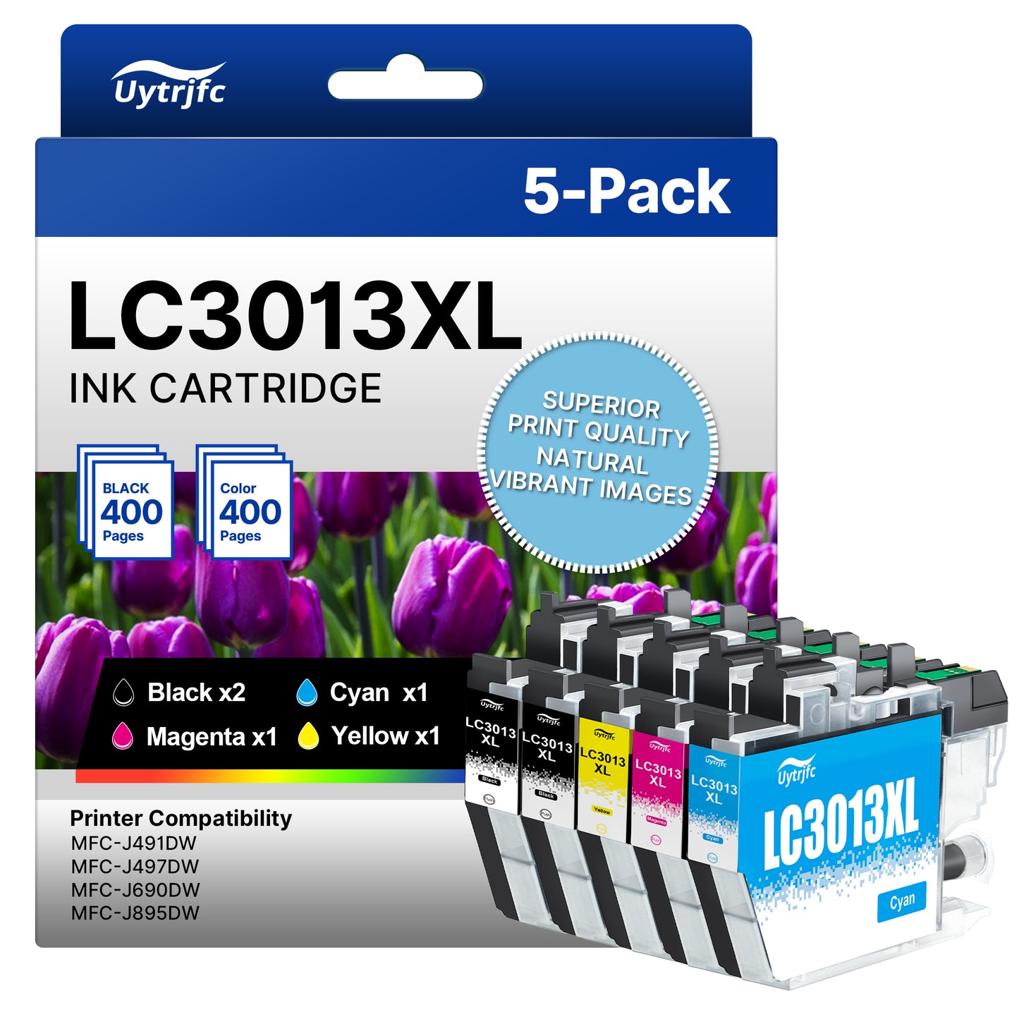 LC3013XL Ink Cartridges Compatible for Brother LC3013 LC3013XL LC3011 for MFC-J491DW MFC-J497DW MFC-J895DW MFC-J690DW Printer(5 pack)