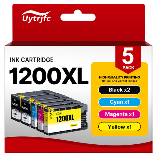 PGI-1200 1200XL Ink Cartridges Compatible for Canon PGI-1200XL 1200 XL for MAXIFY MB2320 MB2020 MB2720 MB2120 MB2050 Printer(5 Pack)