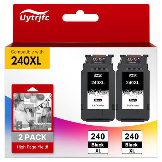 240XL PG240XL PG-240 Black Ink Cartridges Compatible for Canon 240XL PG240XL for PIXMA MG3620 MG3600 TS5120 MG3522 Printer(2 Black)