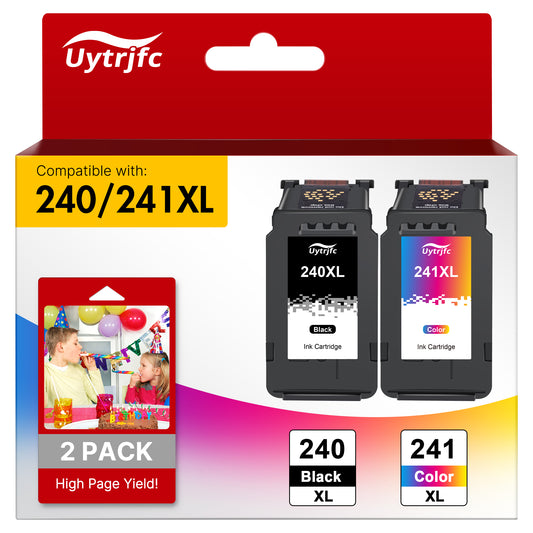 PG-240 CL-241 XL Ink Cartridges Compatible for Canon 240XL 241XL Combo Pack for PIXMA MG3620 MX472 TS5120 MX452 MG3220 MG3520 (2 Pack)