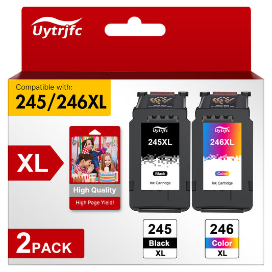 PG-245 CL-246 XL Ink Cartridges Compatible for Canon 245XL 246XL Combo Pack for MX490 MX492 MG2522 MG3022 MG2520 TS3100 (2 Pack)