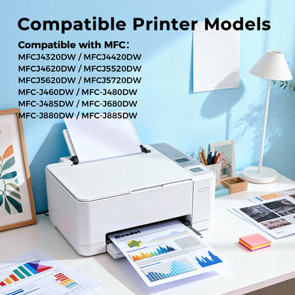 LC203XL LC201 Ink Cartridges Compatible for Brother LC203 LC203XL Work for Brother MFC-J480DW MFC-J880DW MFC-J4420DW MFC-J680DW MFC-J885DW MFC-4320DW(4 Pack)