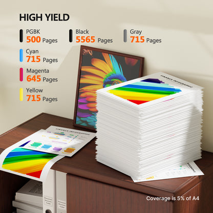 PGI-270XL CLI-271XL Ink Cartridges Compatible for Canon PGI270 CLI271 XL for MG7720 TS9020 TS8020 MG6820 MG6821 Printer（6 Packs)