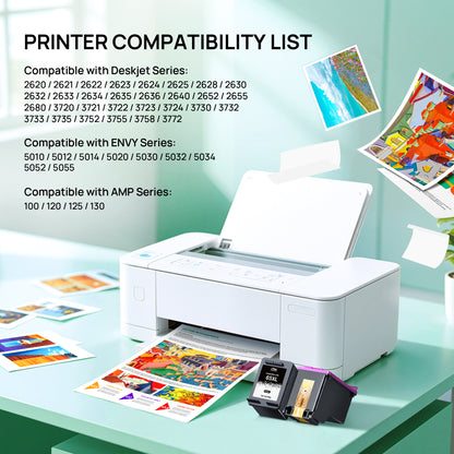 65XL Ink Cartridges Remanufactured Replacement for HP 65XL 65 XL Ink Cartridge  Work with HP Envy 5055 5052 5058 DeskJet 3755 2655 3752 3720 3722 3723 3758 2652 2622 2624 Printer ( Black, Tri-Color )