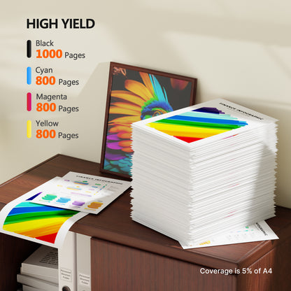 Remanufactured Ink Cartridges Replacement for Epson 127 T127 to use with NX530 625 WF-3520 WF-3530 WF-3540 WF-7010 WF-7510 7520 545 645 (4 Pack)