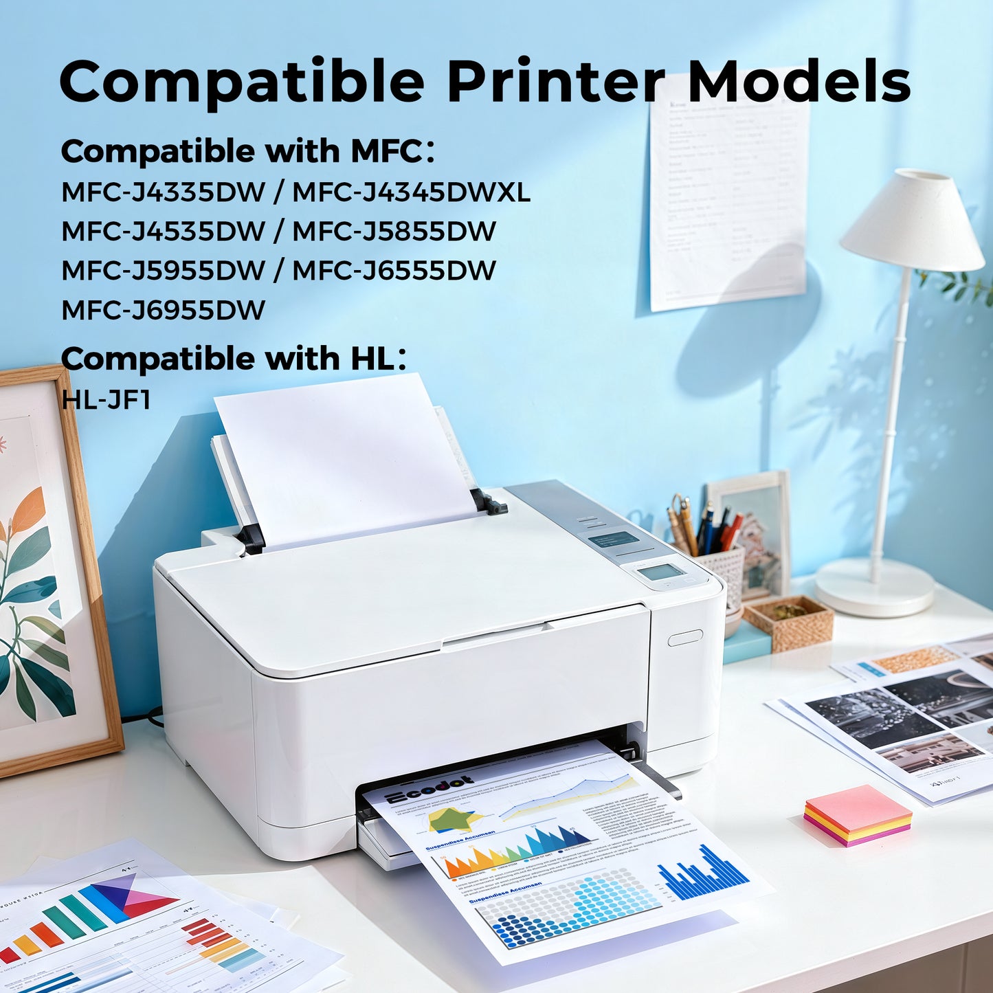 LC406 LC406XL Ink Cartridges Compatible for Brother LC406XL LC406 InK Work for Brother MFC-J4335DW  MFC-J5855DW MFC-J4345DW MFC-J6955DW MFC-J6955DW (4 Pack)