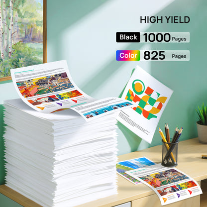 932XL 933XL Ink Cartridges Compatible Replacement for HP 932 933 XL Combo Pack to use with HP Officejet 6100 6600 6700 7110 7510 7610 7612 7620 7600 Printer ( Black,  Cyan, Magenta, Yellow, 4 Pack )