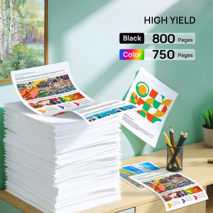 564XL Ink Cartridges Compatible Replacement for HP 564XL 564 XL Combo Pack to use with DeskJet 3520 3522 Photosmart 7520 6520 5520 7525 5514 7510 OfficeJet 4620 ( Black, Cyan, Magenta, Yellow )