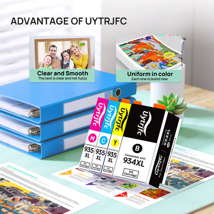 934XL 935XL Ink Cartridges Compatible Replacement for HP 934 935 XL Combo Pack to use with HP Officejet 6800 6812 6815 6820 6822 6825 Officejet Pro 6230 6830 6835 ( Black, Cyan, Magenta, Yellow )