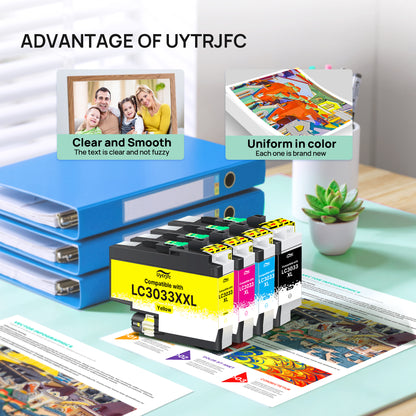 LC3033XXL Ink Cartridges Compatible for Brother LC3033 LC3033 XXL High Yield Work with MFC-J995DW MFC-J805DW MFC-J815DW J995DWXL J805DWXL J815DWXL Printer, ( Black Cyan Magenta Yellow, 4 Pack)