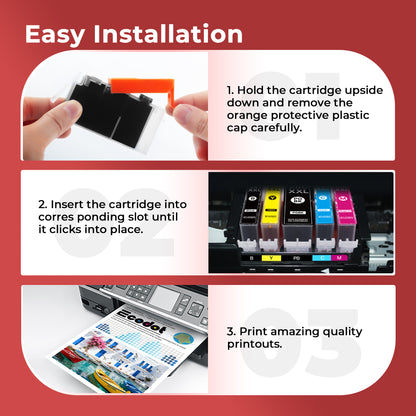 PGI-280XXL CLI-281XXL Ink Cartridges Compatible for Canon 280XXL 281XXL for PIXMA TR8520 TR8620a TR8620 TS702a TS9520 TS9521C Printer (5 Pack)