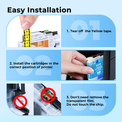 LC103XL LC103 LC101 Ink Cartridges Compatible for Brother LC103 LC103XL Ink Work for Brother MFC-J870DW MFC-J6920DW MFC-J6520DW Printer (4 pack)