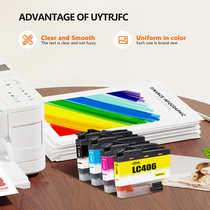 LC406 Ink Cartridges Compatible for Brother LC406XL LC406 for MFC-J4335DW  MFC-J5855DW MFC-J4345DW MFC-J6955DW MFC-J6955DW (4 Pack)