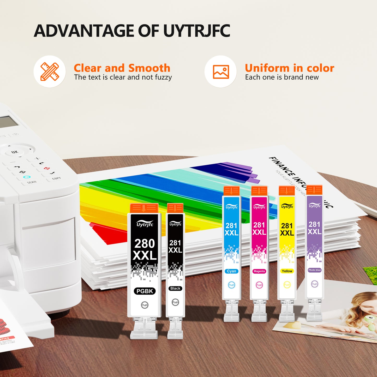 PGI-280XXL CLI-281XXL Ink Cartridges Compatible for Canon 280 281XXL for PIXMA TR8520 TR8620a TR8520 TS6220 TS6320 TS8220(6 Pack)