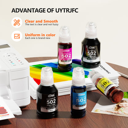 Remanufactured Replacement for Epson 502 Ink Refill Bottles for ET-3760 ET2760 ET2750 ET-4760 ET-2850 ET-15000 ST-4000 ST-2000 ET-3710 (5 Pack)