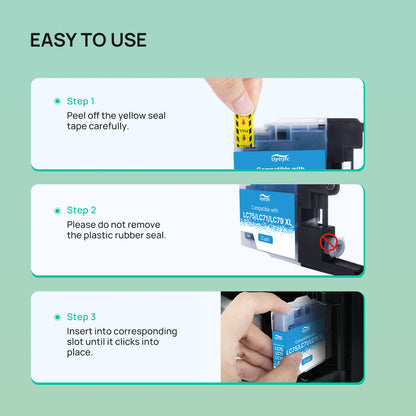 LC75 LC71 LC79 XL Ink Cartridges Compatible for Brother LC75 LC71 High Yield Work with MFC J280W J825DW J430W J835DW J625DW J425W J6710DW J280W J6910DW J5910DW J6510DW J435W Printer, 4 Pack