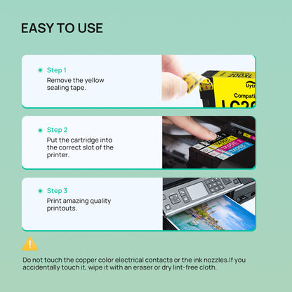 200XL Ink Cartridges Remanufactured Replacement for Epson 200XL 200 XL T200 Combo Pack to use with XP-410 WF-2540 WF-2530 XP-310 XP-400 Printer ( Black Cyan Magenta Yellow, 4 Pack )