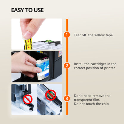 LC404 LC404XL Ink Cartridges Compatible for Brother LC404XL lLC404 for MFC-J1205W MFC-J1215W MFC-J1205W XL Printer (4 Pack)