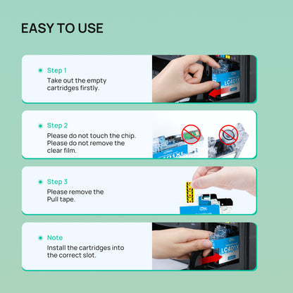 LC401XL LC401 Ink Cartridges Compatible for Brother LC401XL High Yield Work with MFC-J1010DW MFC-J1170DW MFC-J1012DW MFC-J1800DW Printer ( Black Cyan Magenta Yellow, 4 Pack)