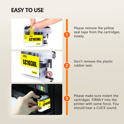 LC103XL Ink Cartridges Compatible for Brother  LC103 LC103XL for MFC-J870DW MFC-J6920DW MFC-J6520DW Printer(5 pack)