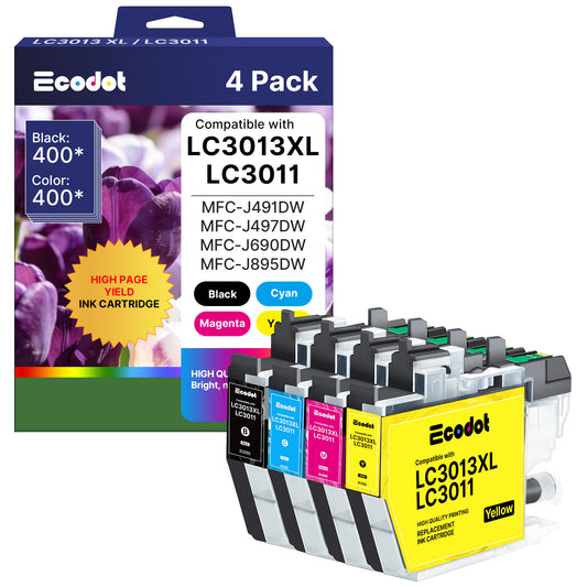 LC3011 LC3013XL Ink Cartridges Compatible for Brother LC3013 LC3013XL LC3011 Work for Brother MFC-J491DW MFC-J497DW MFC-J895DW MFC-J690DW Printer (4 pack)