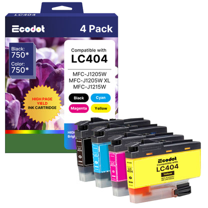 LC404 LC404XL Ink Cartridges Compatible for Brother LC404XL lLC404 Ink Cartridge Work for Brother MFC-J1205W MFC-J1215W MFC-J1205W XL Printer (4 Pack)