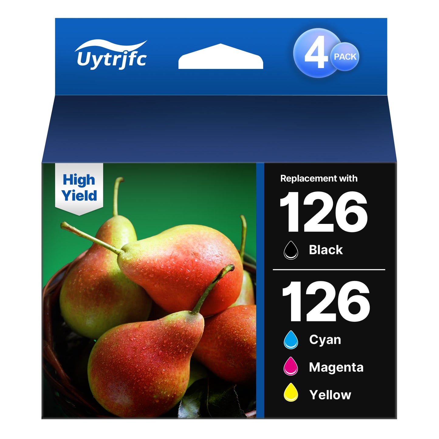 Remanufactured Ink Cartridge Replacement for Epson 126 T126 to use with Workforce 435 520 545 635 645 WF-3520 WF-3530 WF-3540 WF-7010 (4 Pack)