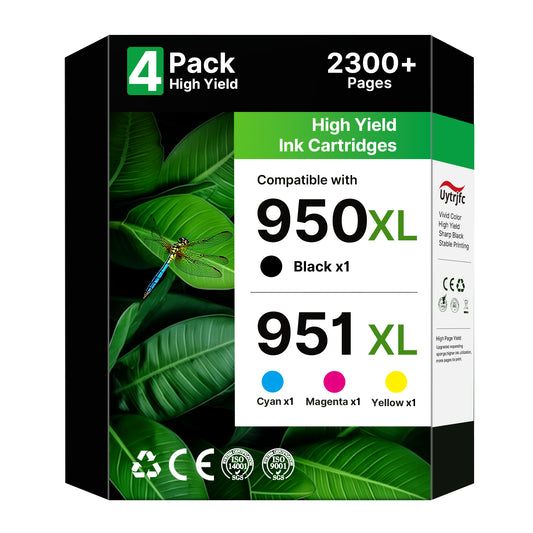 950XL 951XL Ink Combo Pack Compatible Replacement for HP 950 951 XL Ink Cartridges to use with HP OfficeJet Pro 8600 8610 8620 8100 8630 8660 8640 8615 76DW 251DW (Black, Cyan, Magenta, Yellow)